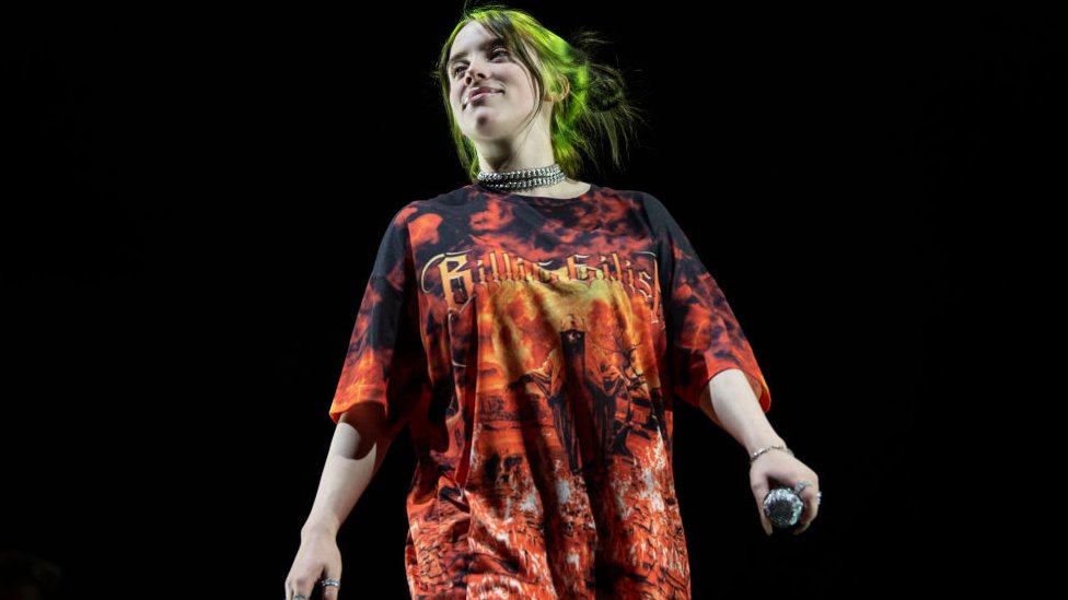Billie Eilish on stage in Barcelona