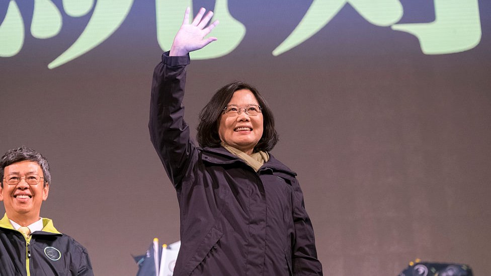 Tsai Ing-wen on the campaign trail