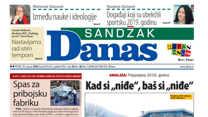Sandžak Danas - 17. januar 2020. 1
