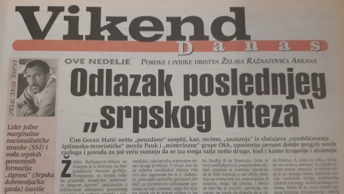 Svetski mediji se pre 20 godina pitali da li je beogradska vlast ubila Arkana 3