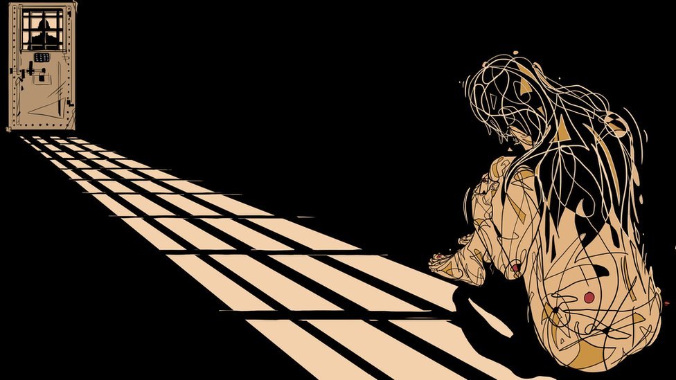 Nemoguć izbor: Majka prisiljena da odluči - beba čiji je otac borac Islamske države ili porodica 4 Illustration of a woman held captive