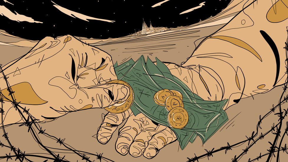 Nemoguć izbor: Majka prisiljena da odluči - beba čiji je otac borac Islamske države ili porodica 7 Money changing hands at the border