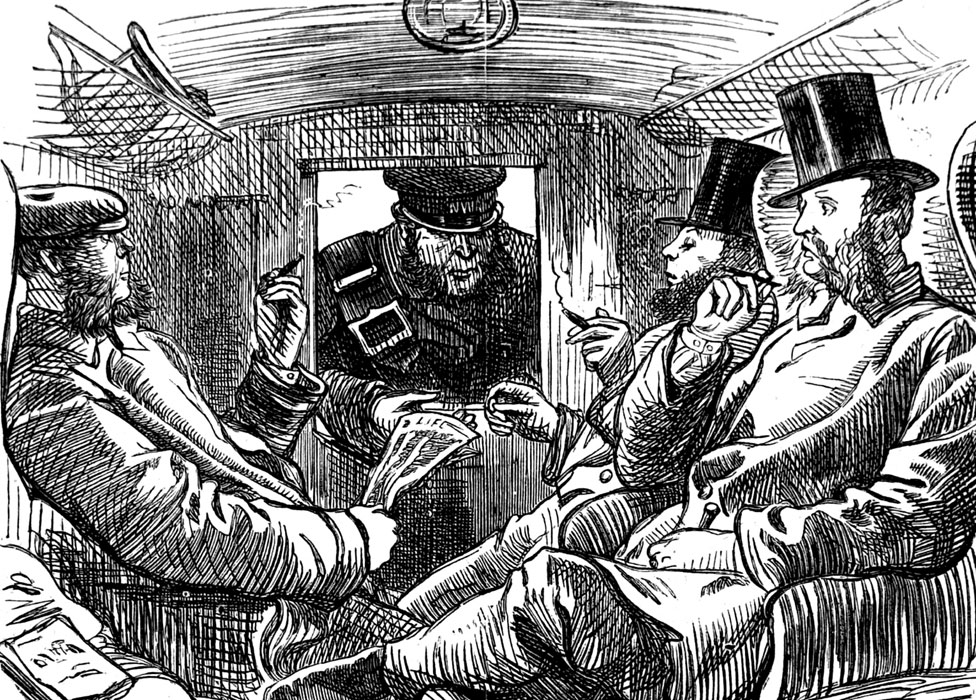 kondukter i putnici u vozu