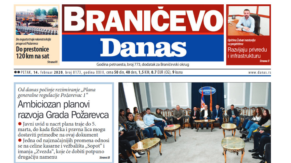 Braničevo Danas - 14. februar 2020. 1