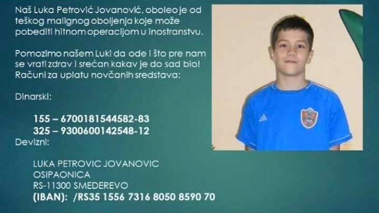 Humanitarna pomoć za Luku koji boluje od osteosarkoma 1