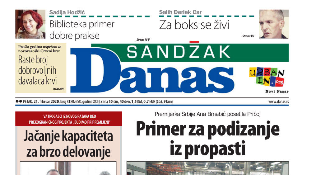 Sandžak Danas - 21. februar 2020. 1 Sandžak Danas - 21. februar 2020. 1