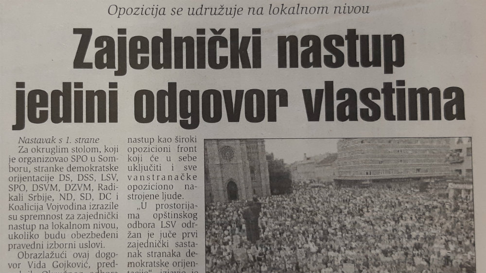 Udruživanje opozicije pred izbore 2000. i 2020. 1