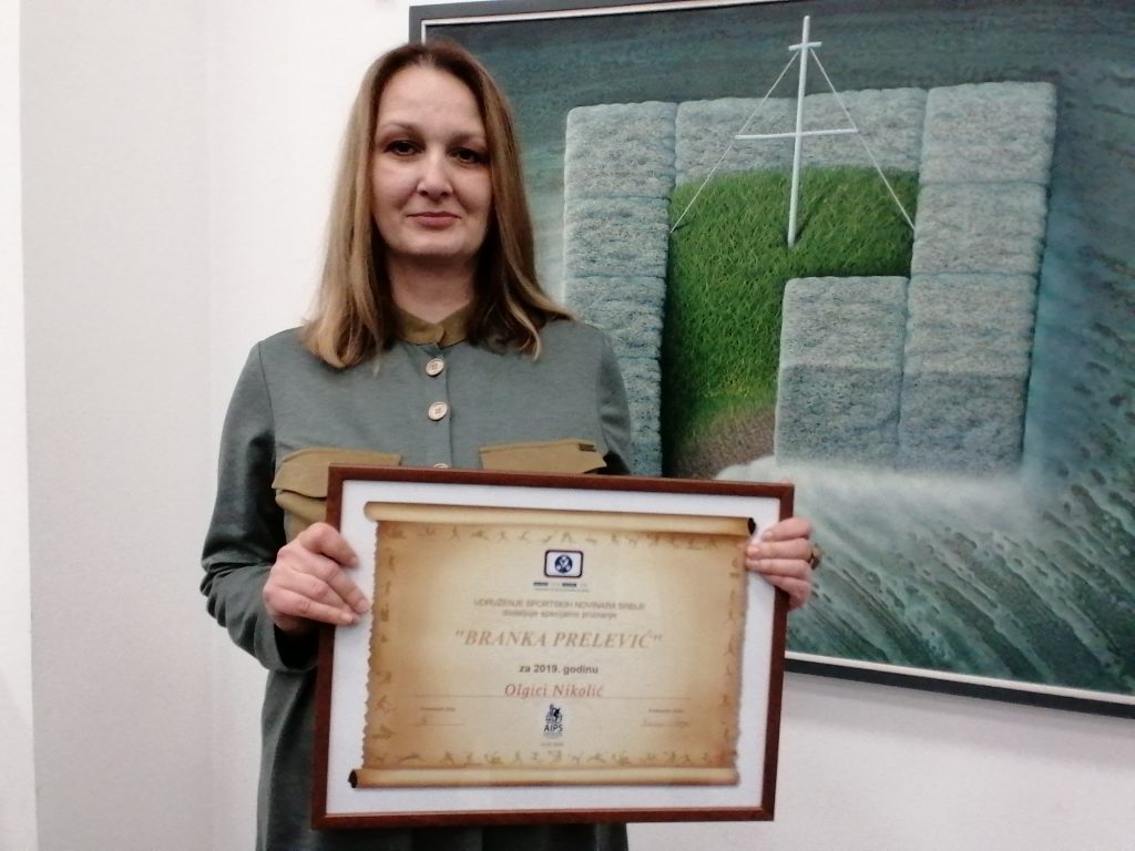 Novinarka Danasa Olgica Nikolić dobitnica nagrade za doprinos sportskom novinarstvu 2