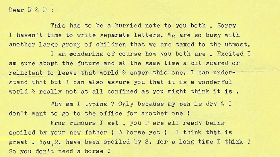 Detinjstvo obeleženo tajnama: „Priča o neobičnom svetu koju su me upozorili nikom da ne pričam“ 7 An excerpt of a letter to Ruth and Pauline from inside the 'weird world'