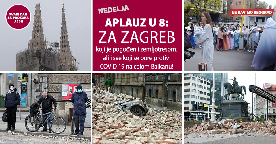 Aplauz u 8: Solidarnost sa stanovnicima Zagreba pogođenim zemljotresom 1