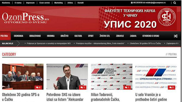 Narodna stranka optužila SNS za krađu identiteta portala OzonPress iz Čačka 1