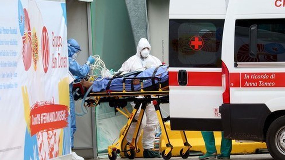 A patient is admitted to hospital in Italy
