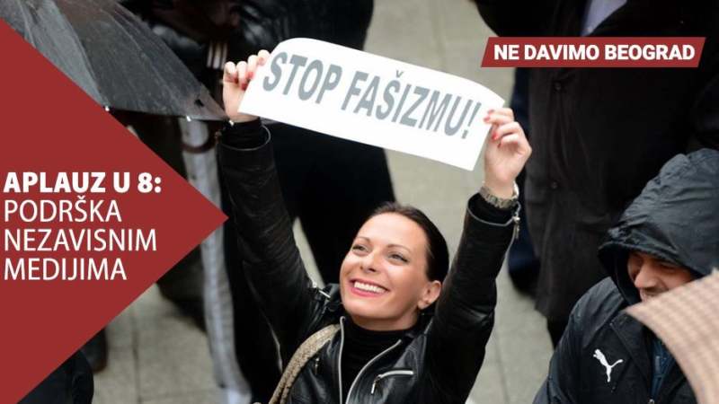 Ne davimo Beograd: Aplauz u 8 kao podrška nezavisnim i slobodnim medijima 1