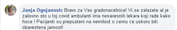Glavna sestra Doma zdravlja u Zaječaru kritikovala rad Covid ambulante 2