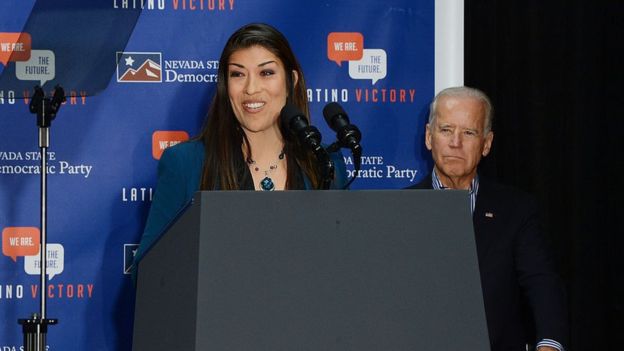 Lucy Flores and Joe Biden
