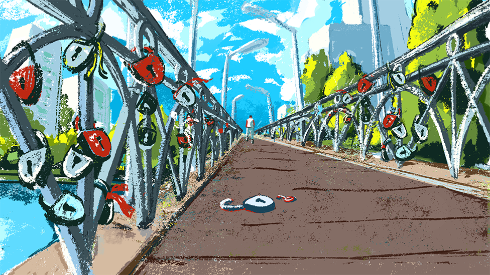 Seksualno zlostavljanje muškaraca: „Moja žena me je silovala deset godina“ 7 An illustration of a bridge with a man walking into the distance