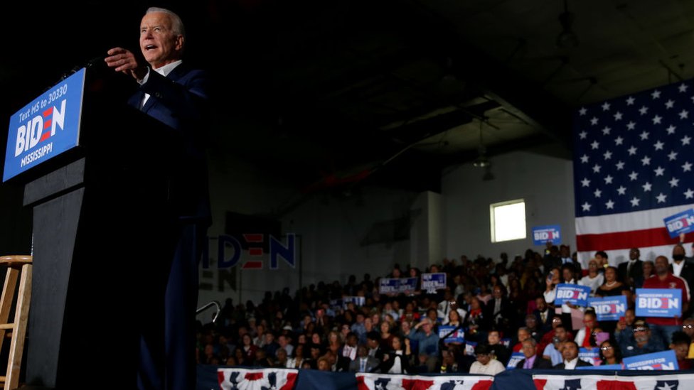 Joe Biden at a 2020 campaign event