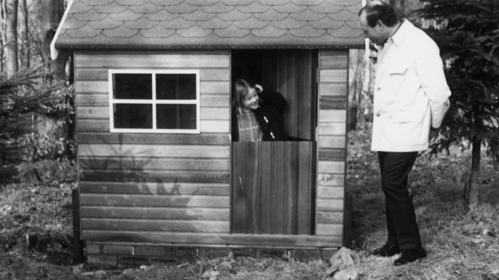 Shelley Klein in a Wendy house