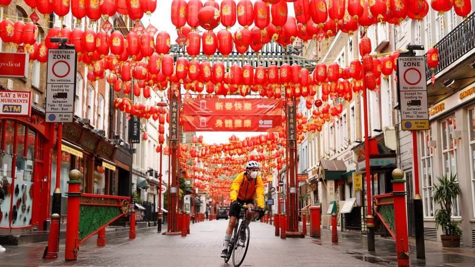 Cyclist in China Town