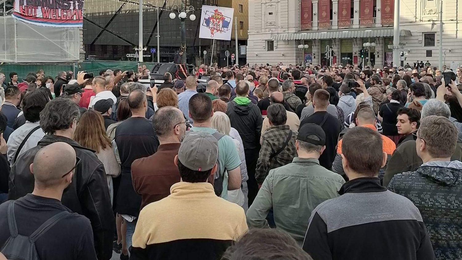 Protest protiv vlasti na beogradskom Trgu Republike 1