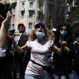 Ulični protest u Grčkoj zbog korone 10