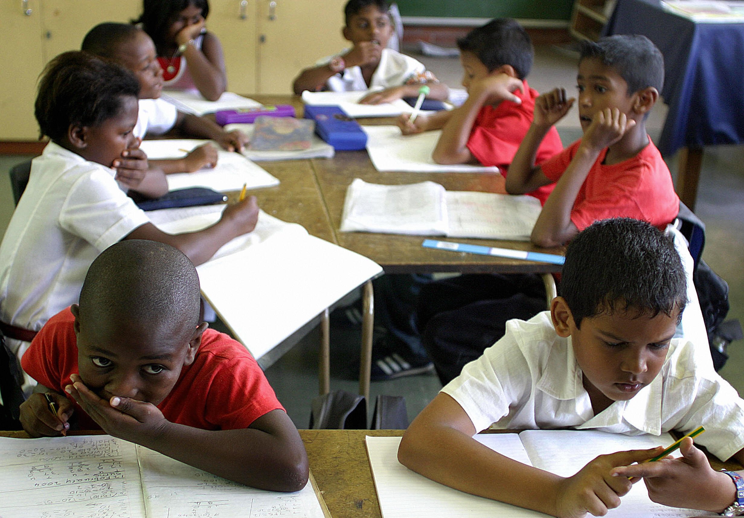 School children in class in Durban, South Africa