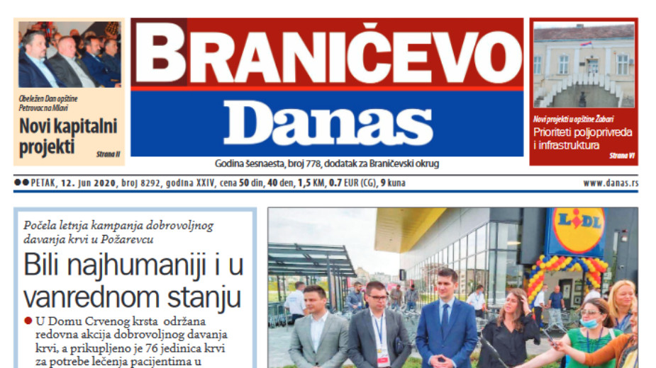 Braničevo Danas - 12. juna 2020. (PDF) 1
