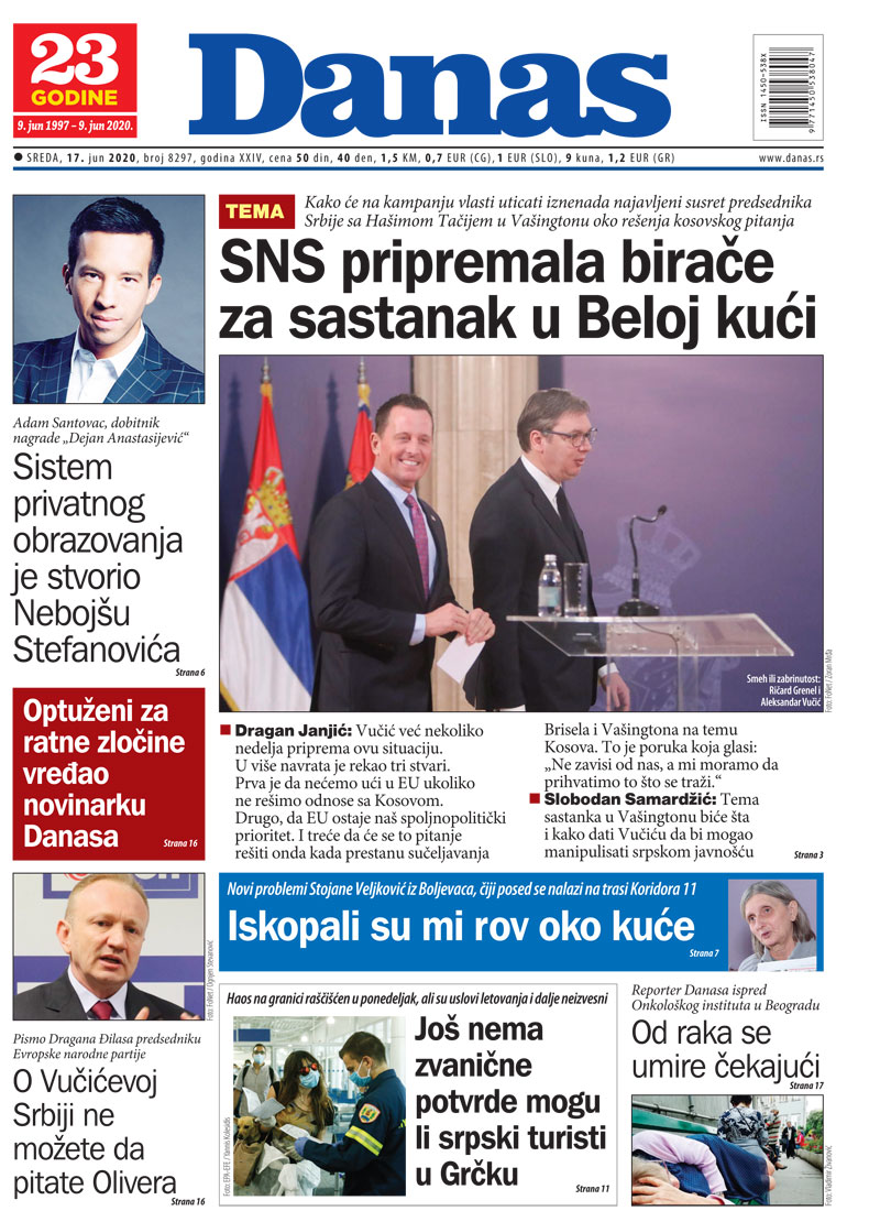 Naslovna strana za 17. jun 2020. 1