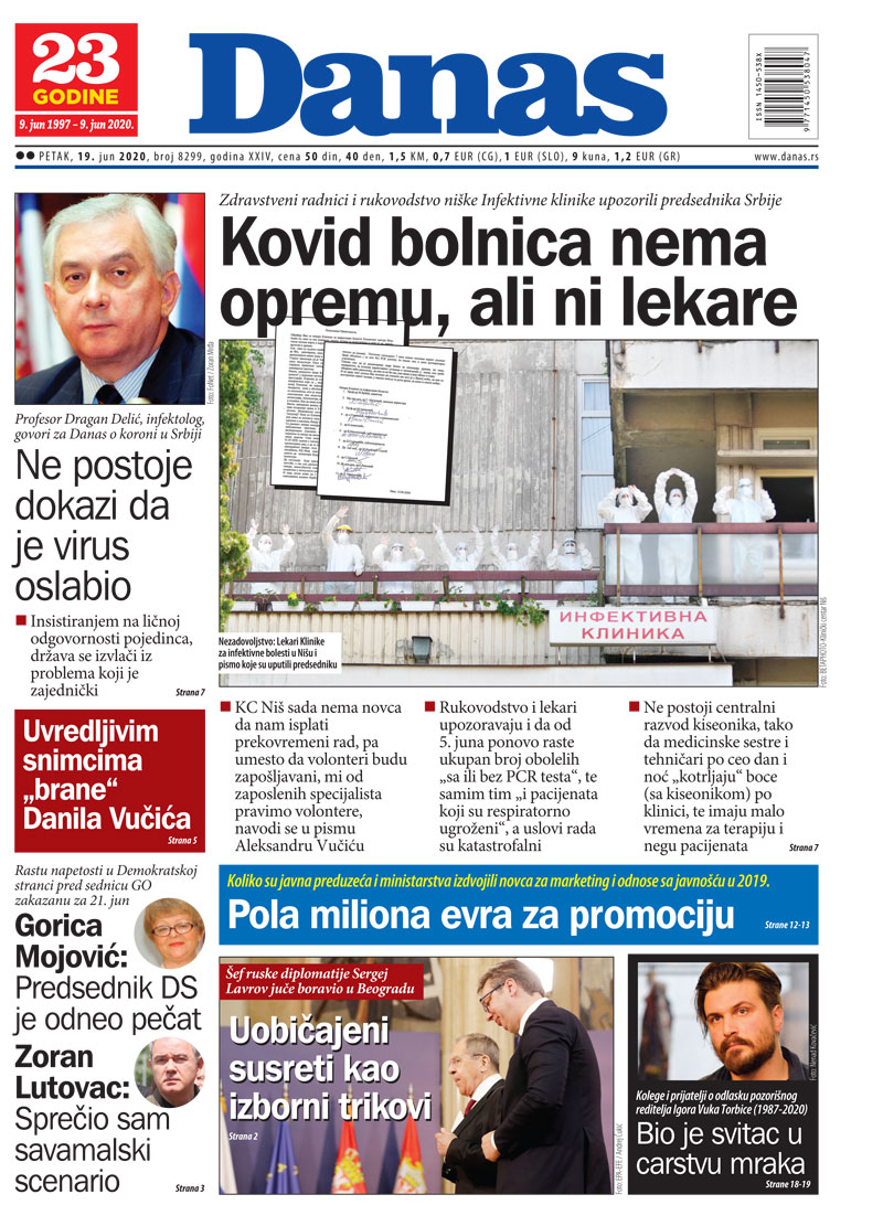 Naslovna strana za 19. jun 2020. 1