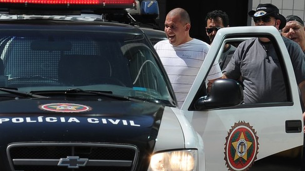 Luiz Henrique Ferreira - Spaghetti - pictured in police custody in August 2010