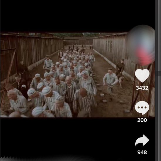 Algoritam TikTok-a preporučivao antisemitski mim sa logorom smrti 5 Screenshot of a Holocaust film