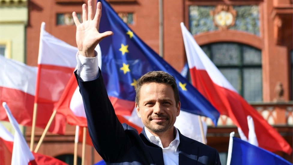 Poljski predsednički kandidat Rafal Tšaskovski u kampanji juna 2020
