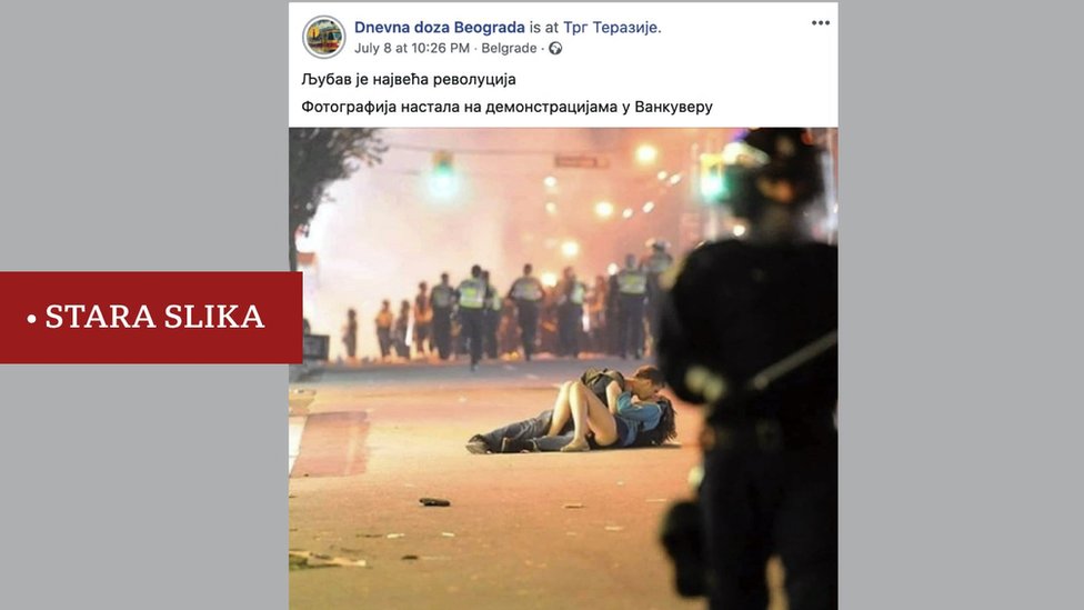 Protesti u Beogradu i Srbiji: Lažne vesti, dezinformacije, manipulacije i teorije na društvenim mrežama 4 poqubac na protestu stara slika