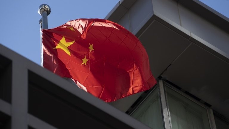 China flag at consulate in Houston