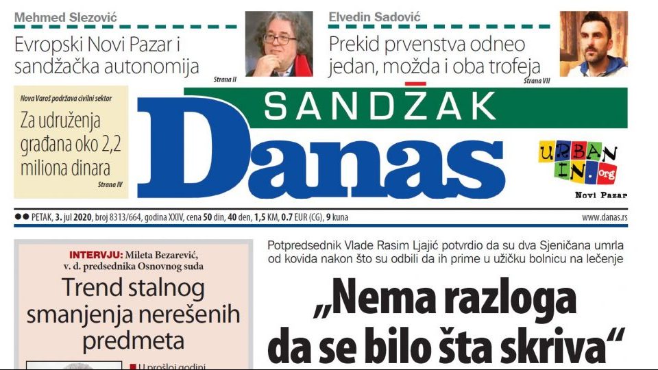 Sandžak Danas - 3. jul 2020. (PDF) 1