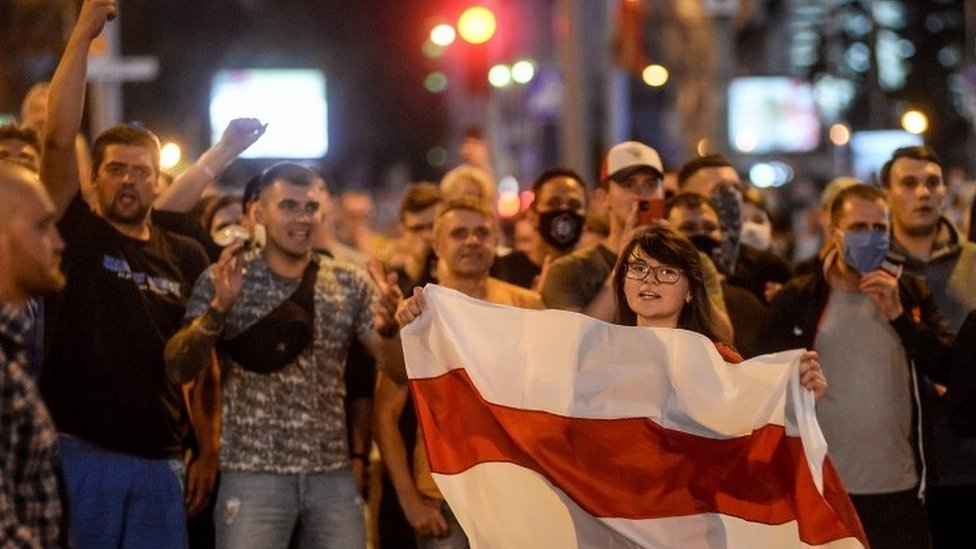 Demonstranti u Minsku, 10. avgust 2020.