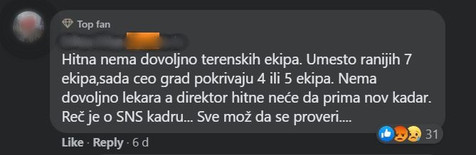 Niš: Disciplinska prijava lekaru i sestri Hitne pomoći zbog komentara na Fejsbuku 2