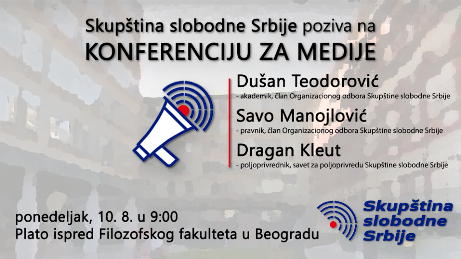 Konferencija Skupštine slobodne Srbije 10. agvusta na platou Filozofskog fakulteta 1