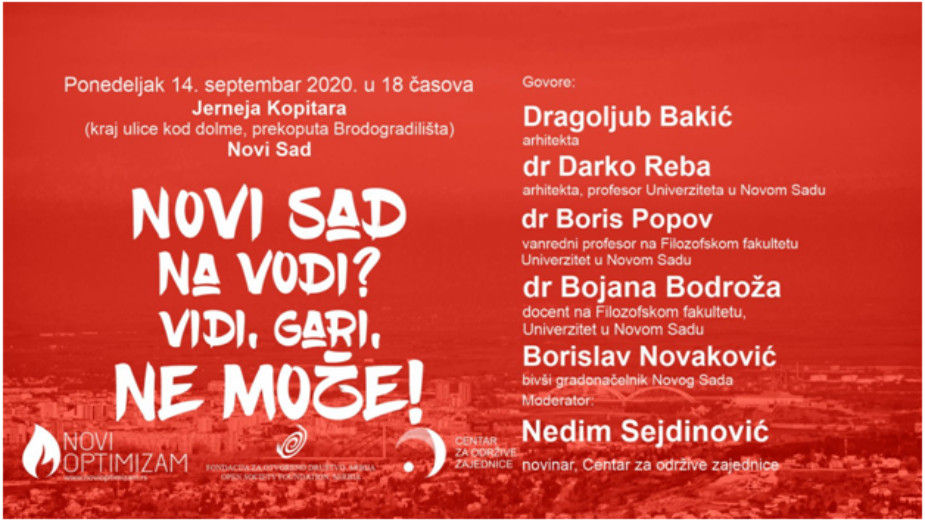 Tribina "Novi Sad na vodi? Vidi, Gari, ne može!" 14. septembra u Novom Sadu 1