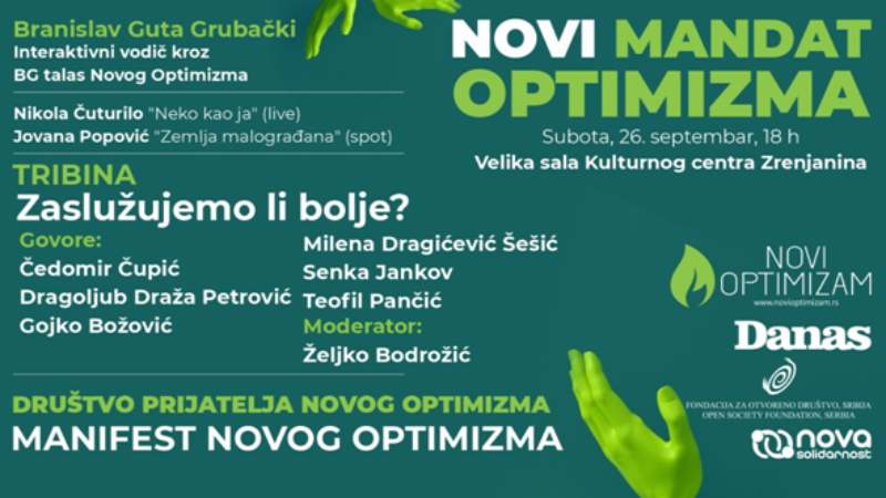 U Zrenjaninu u subotu 26. septembra "Novi mandat optimizma" (VIDEO) 1