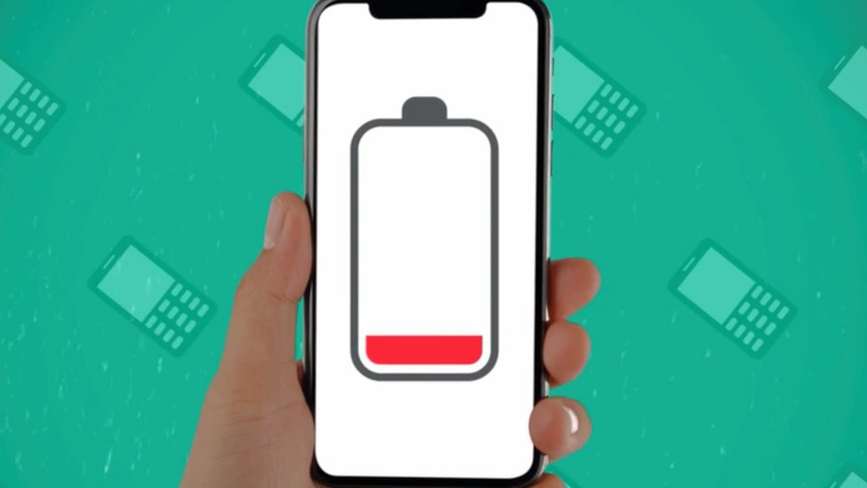 Empty battery on a phone