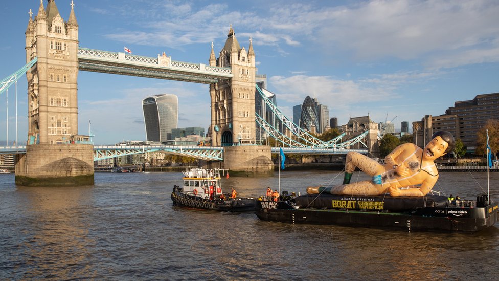 Borat on The River Thames