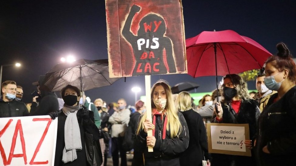 Demonstrantkinja u Varšavi