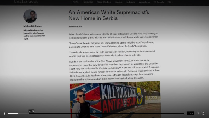 Ekstremni desničar Rundo u Beogradu 1 Ekstremni desničar Rundo u Beogradu 1