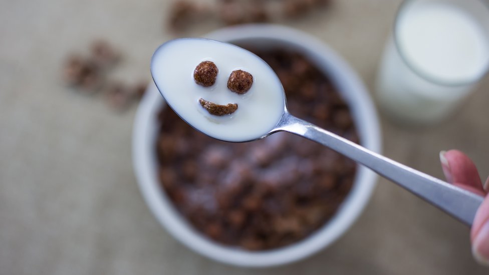 A bowl of breakfast cereal