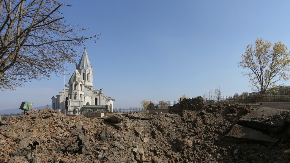 The Ghazanchetsots (Holy Saviour) Cathedral in Shusha, Nagorno Karabakh