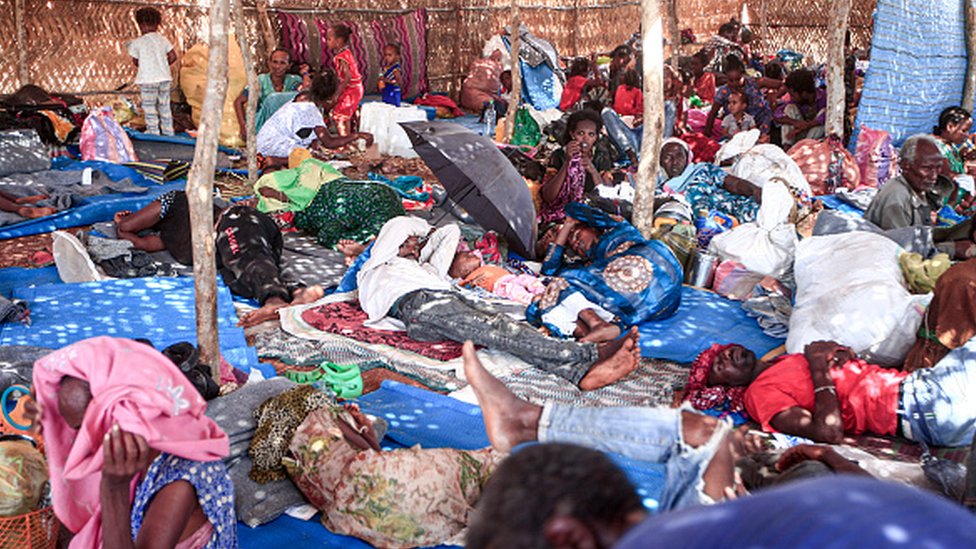 Ethiopian refugees who fled fighting in Tigray province