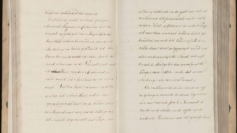 Description of Amsterdam as a 'beautiful virgin with a stinking breath' found in notary archives from 1777