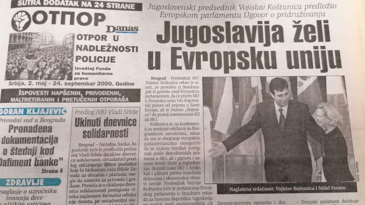 Koštunica se nadao da će SR Jugoslavija ući u EU 1