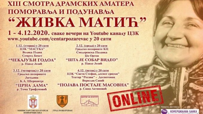 Požarevačka Smotra dramskih amatera onlajn od 1. decembra 1